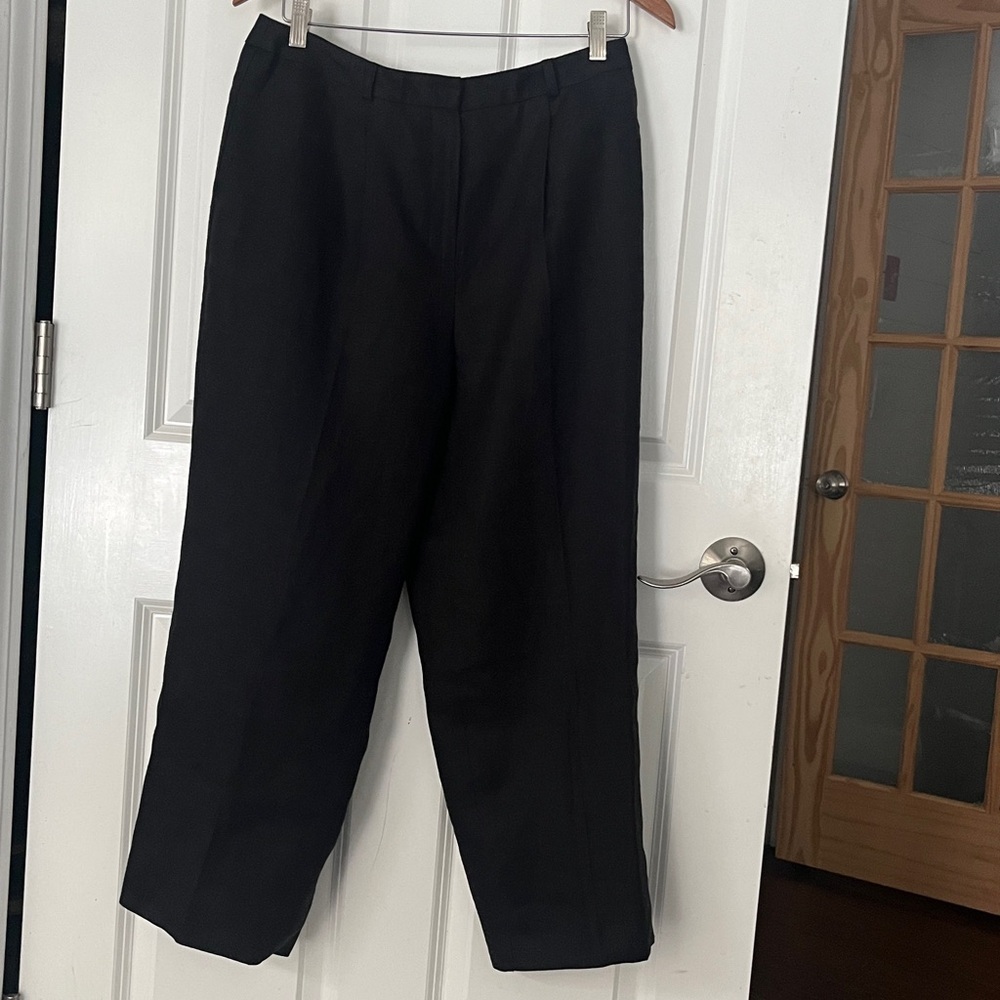 Vintage Talbots Irish Linen High-Waisted Pants Black Size 12